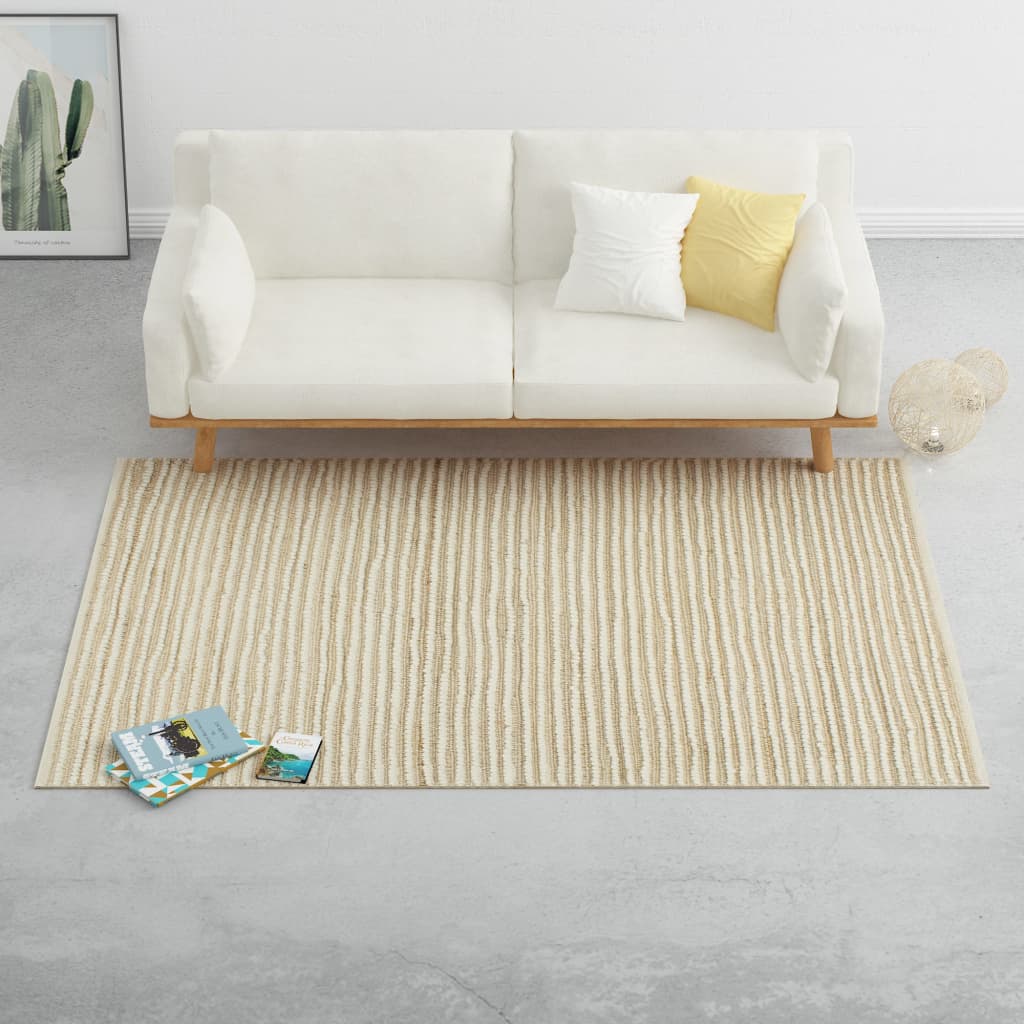 vidaXL gulvtæppe 160 x 230 cm hamp og uld naturfarvet/hvid