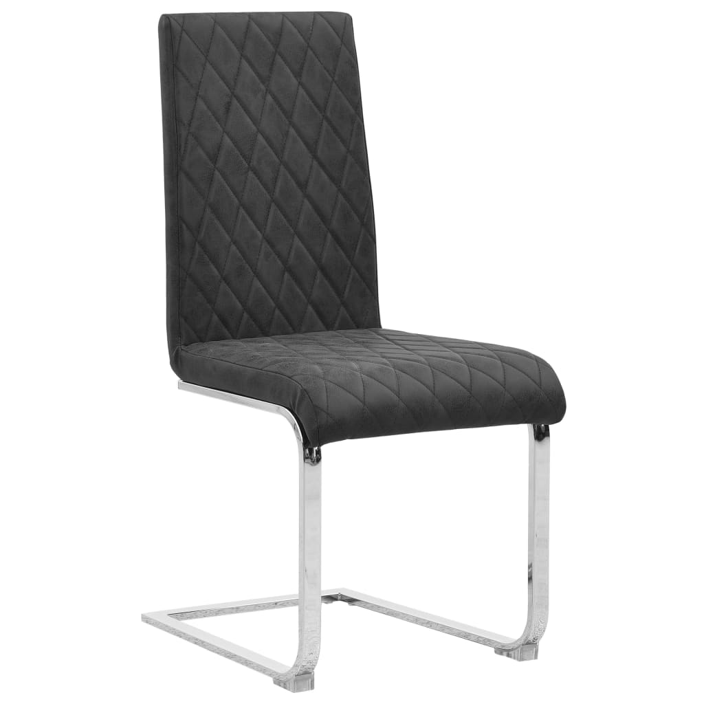 vidaXL spisebordsstole 2 stk. cantilever-design kunstlæder sort