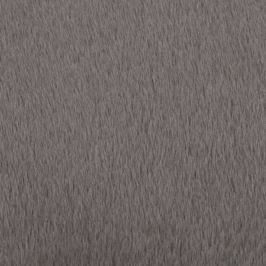 vidaXL gulvtæppe 80 cm kunstig kaninpels mørkegrå