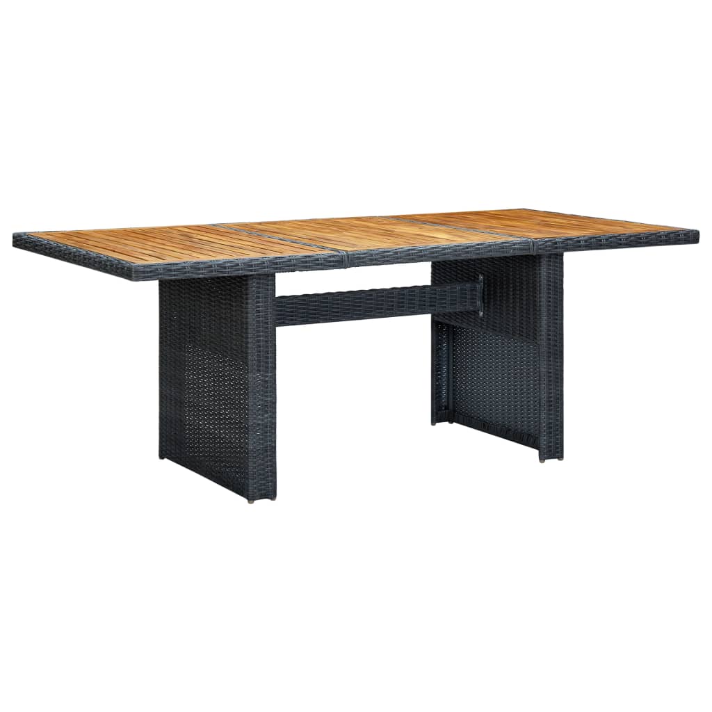 vidaXL udendørs spisebordssæt 9 dele med hynder polyrattan mørkegrå