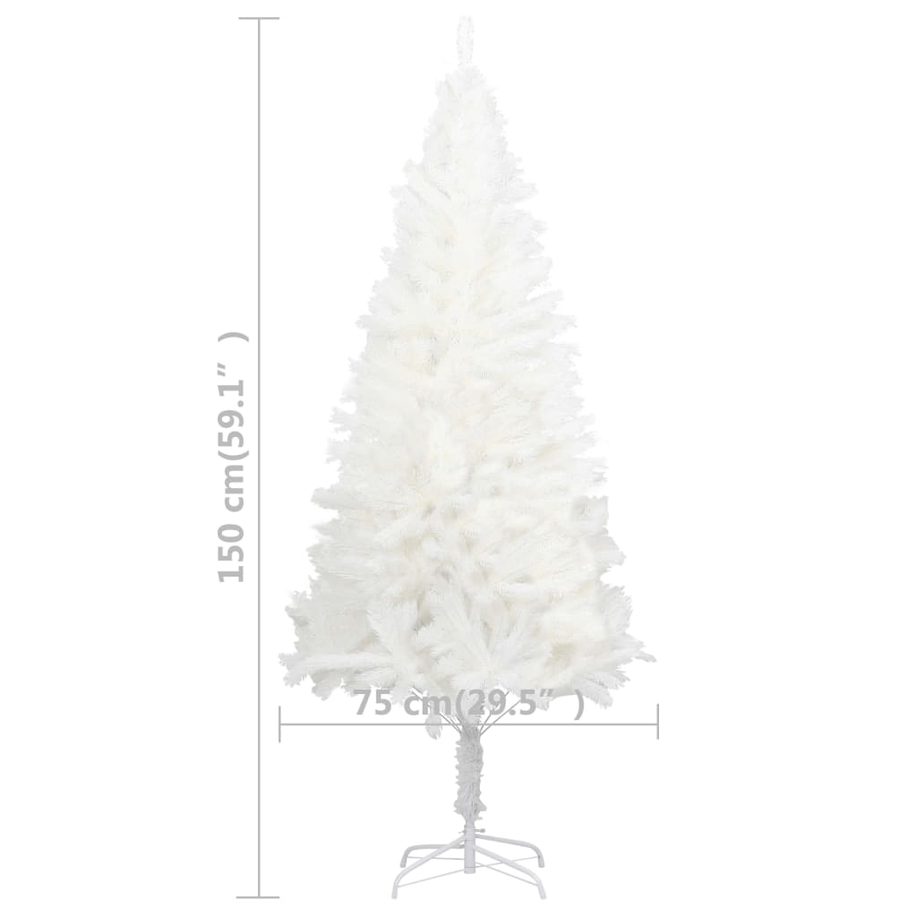 vidaXL kunstigt juletræ med naturtro nåle 150 cm hvid