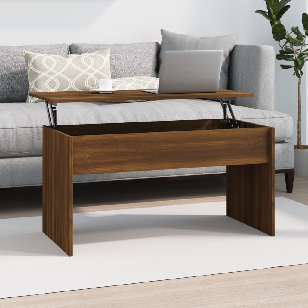 vidaXL sofabord 102x50,5x52,5 cm konstrueret træ brun egetræsfarve