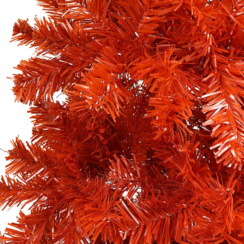 vidaXL smalt juletræ med LED-lys og kuglesæt 210 cm rød