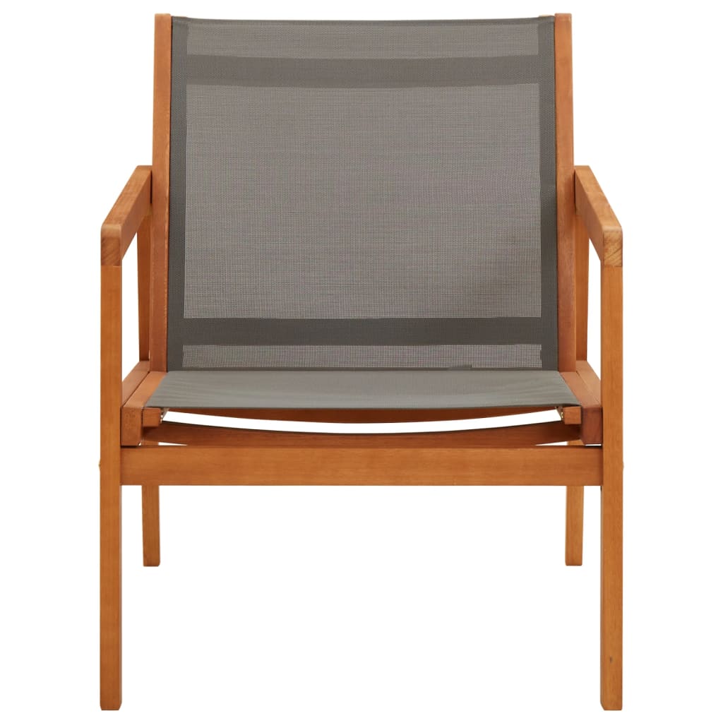 vidaXL loungestol til haven massivt eukalyptustræ textilene grå