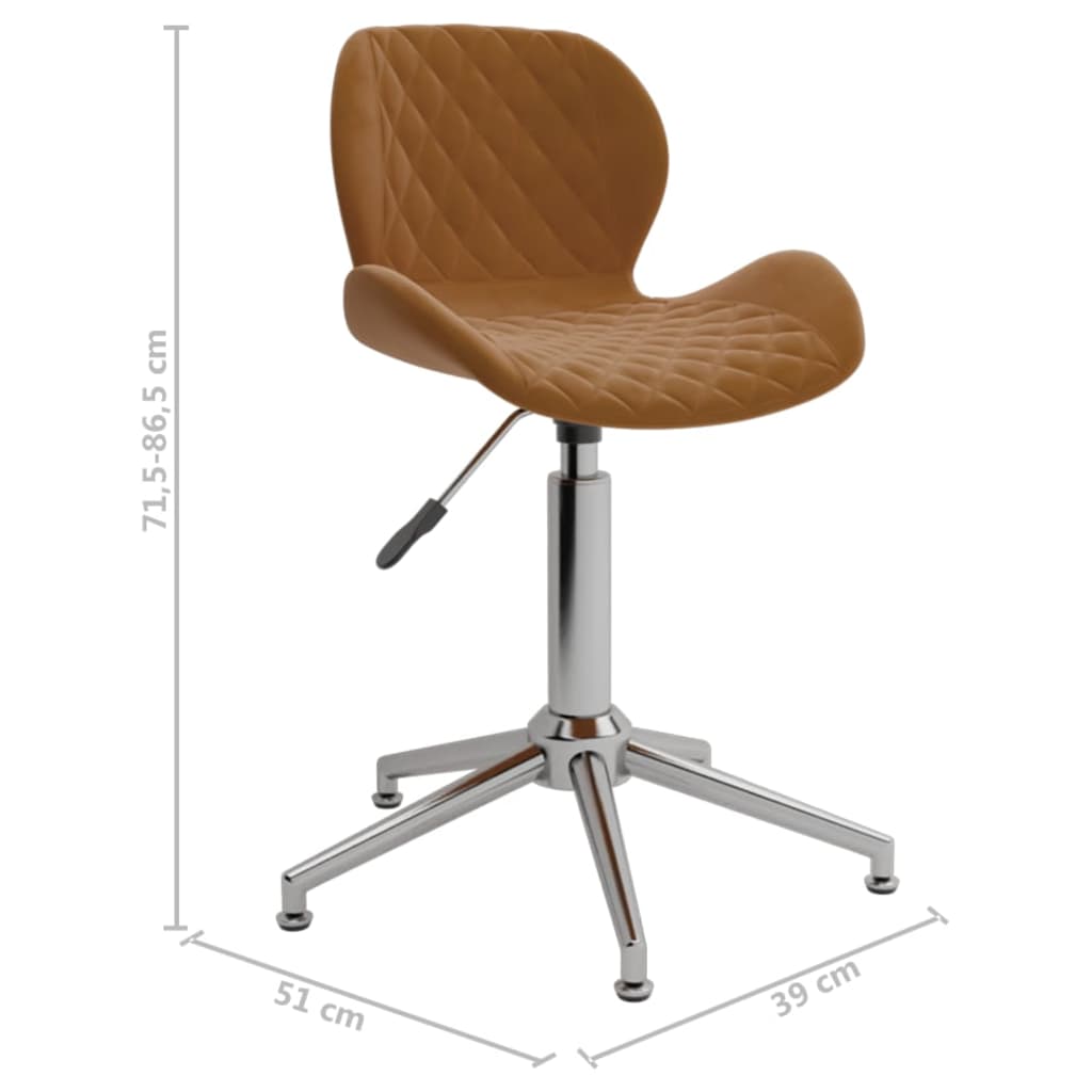 vidaXL drejelige spisebordsstole 4 stk. fløjl brun