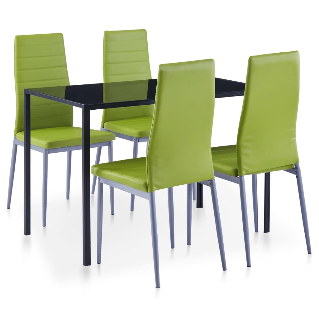 vidaXL spisebordssæt i 5 dele grøn