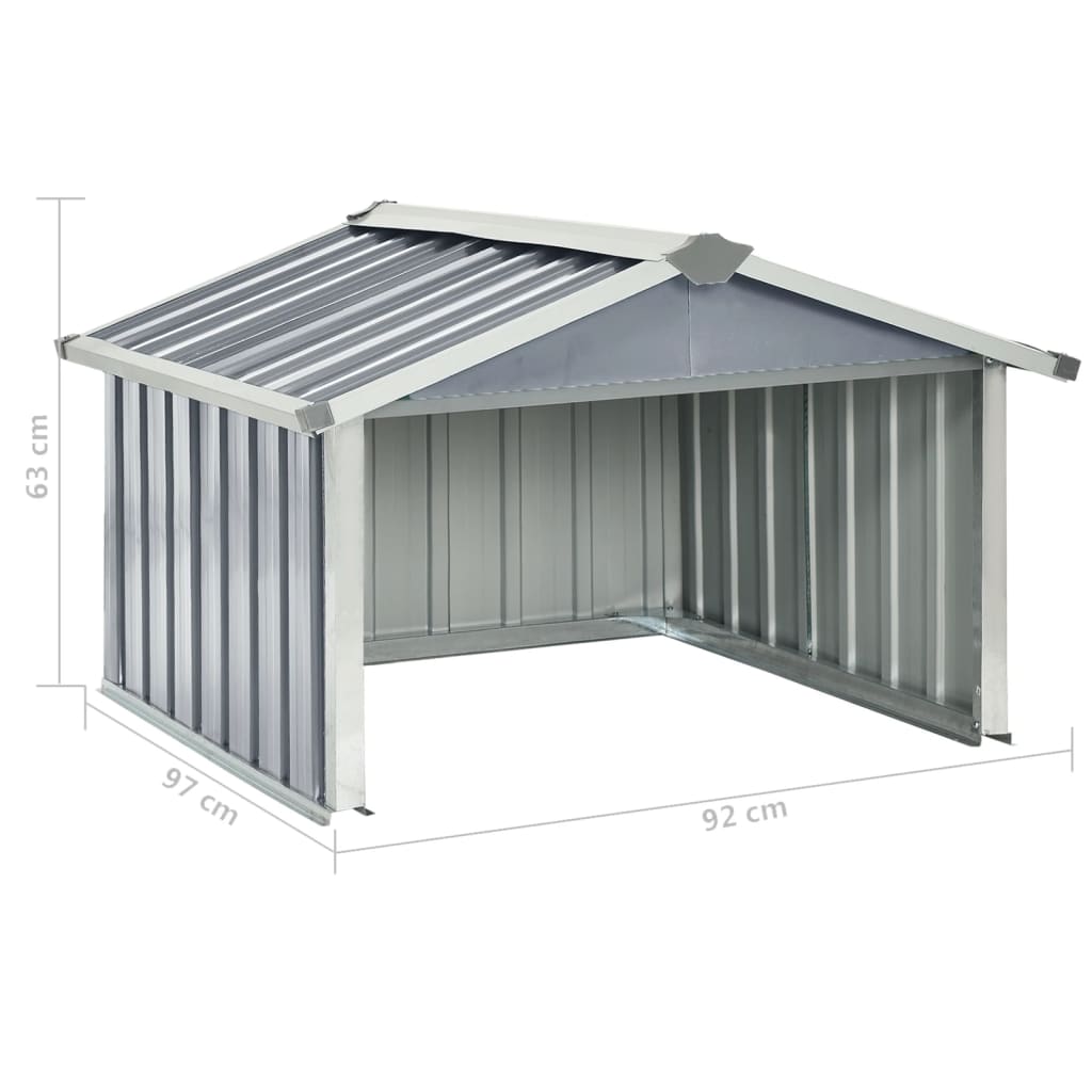 vidaXL garage til robotplæneklipper 92x97x63 cm galvaniseret stål grå