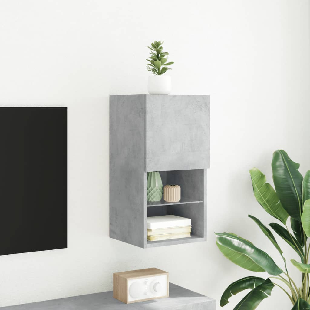vidaXL tv-bord med LED-lys 30,5x30x60 cm betongrå