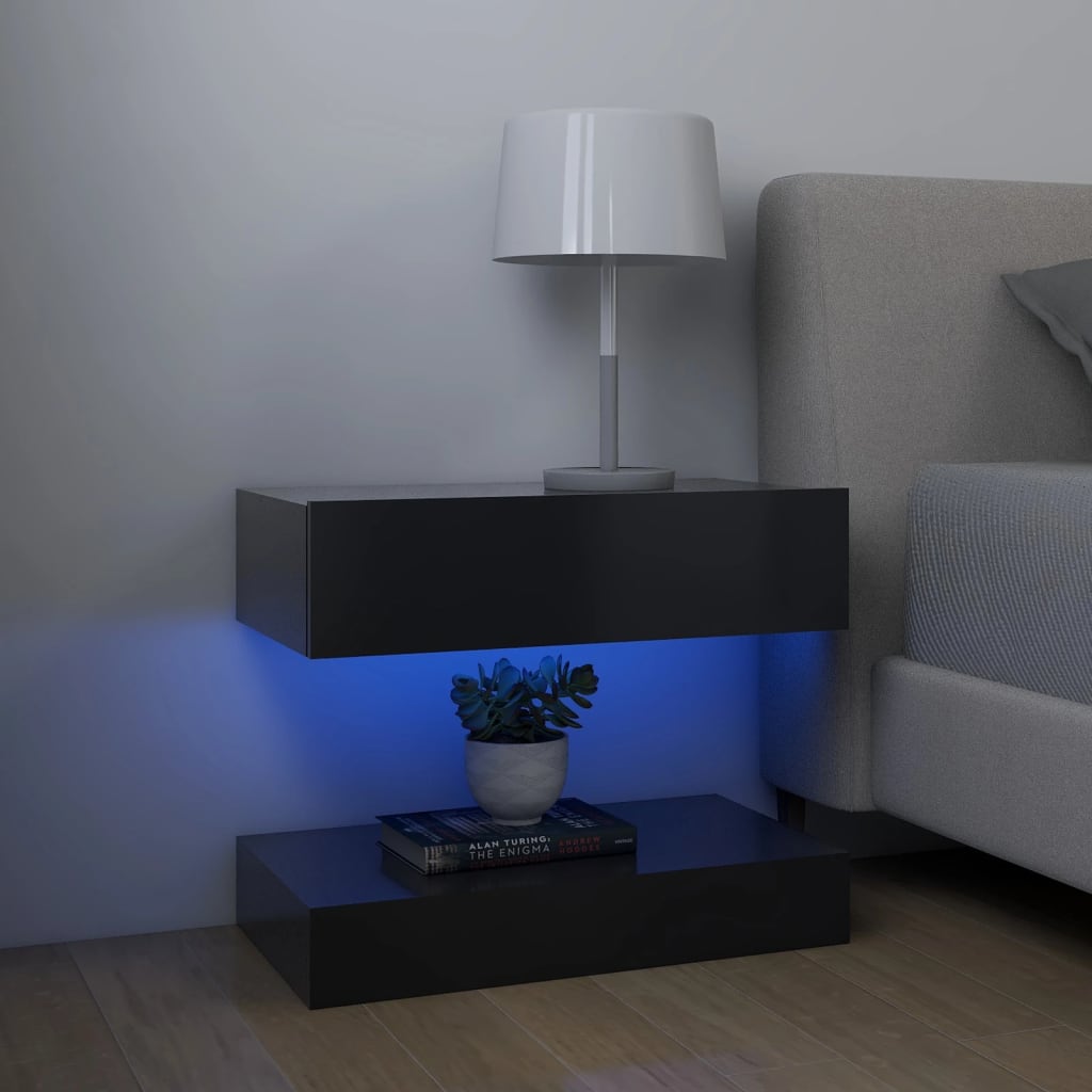 vidaXL tv-borde med LED-lys 2 stk. 60x35 cm grå