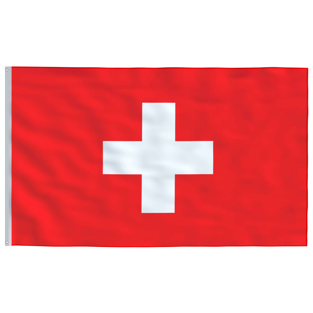 vidaXL Schweiz' flag og flagstang 6 m aluminium