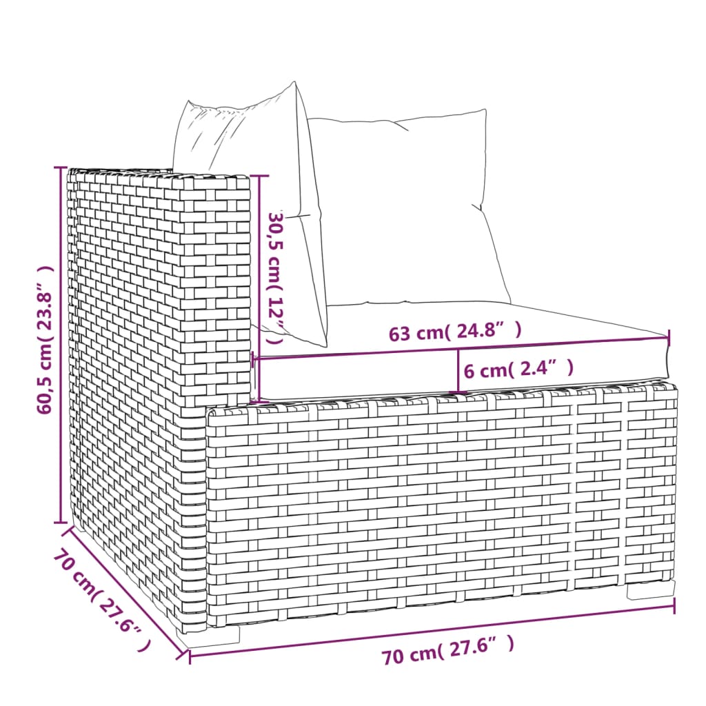 vidaXL loungesæt til haven 13 dele med hynder polyrattan grå