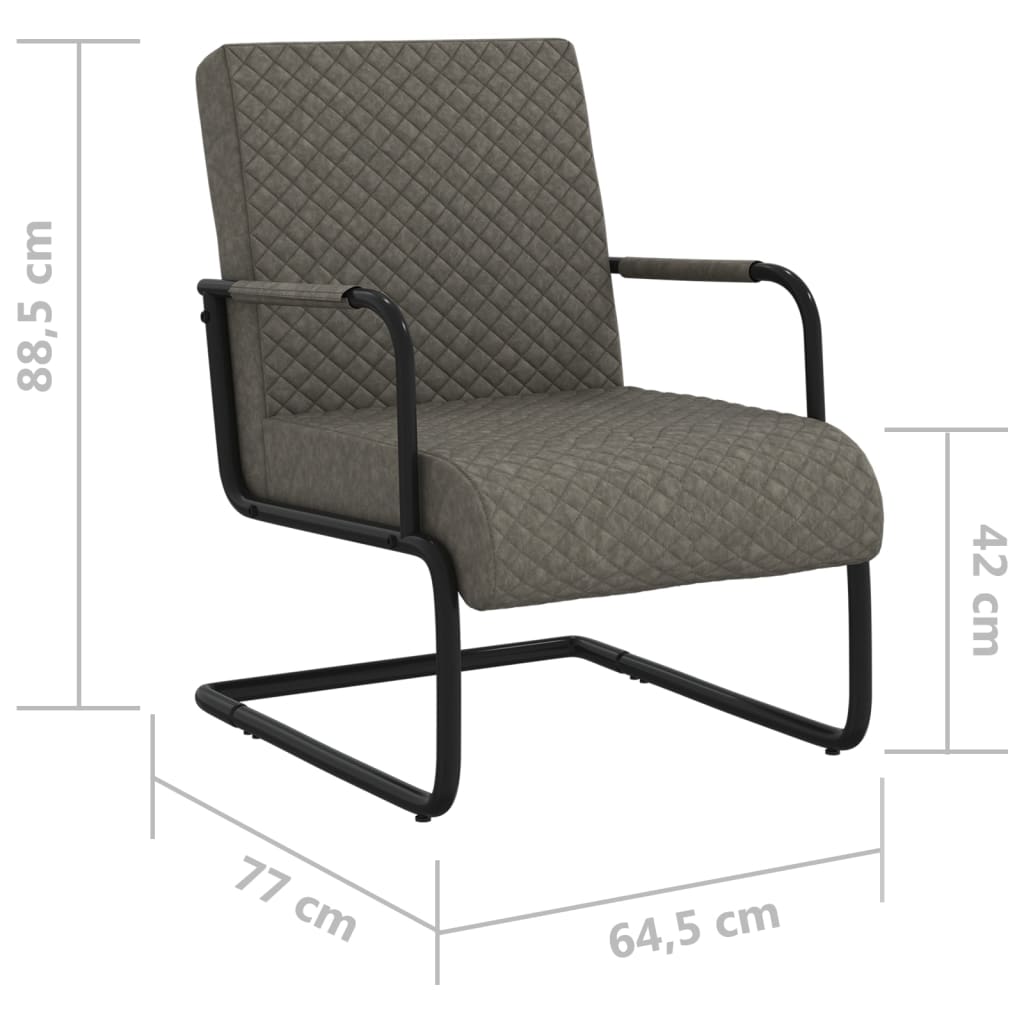 vidaXL stol med cantilever kunstlæder grå