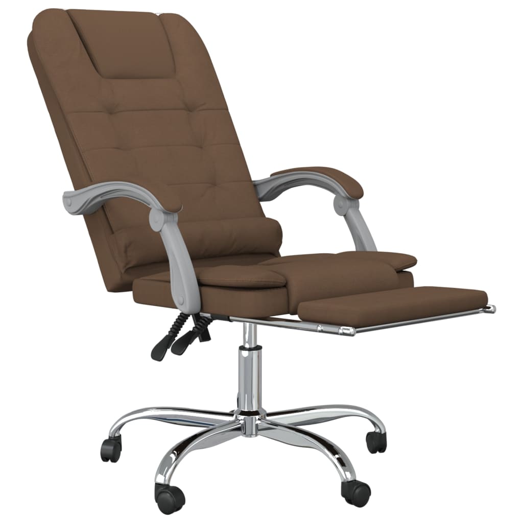 vidaXL kontorstol med massagefunktion stof brun
