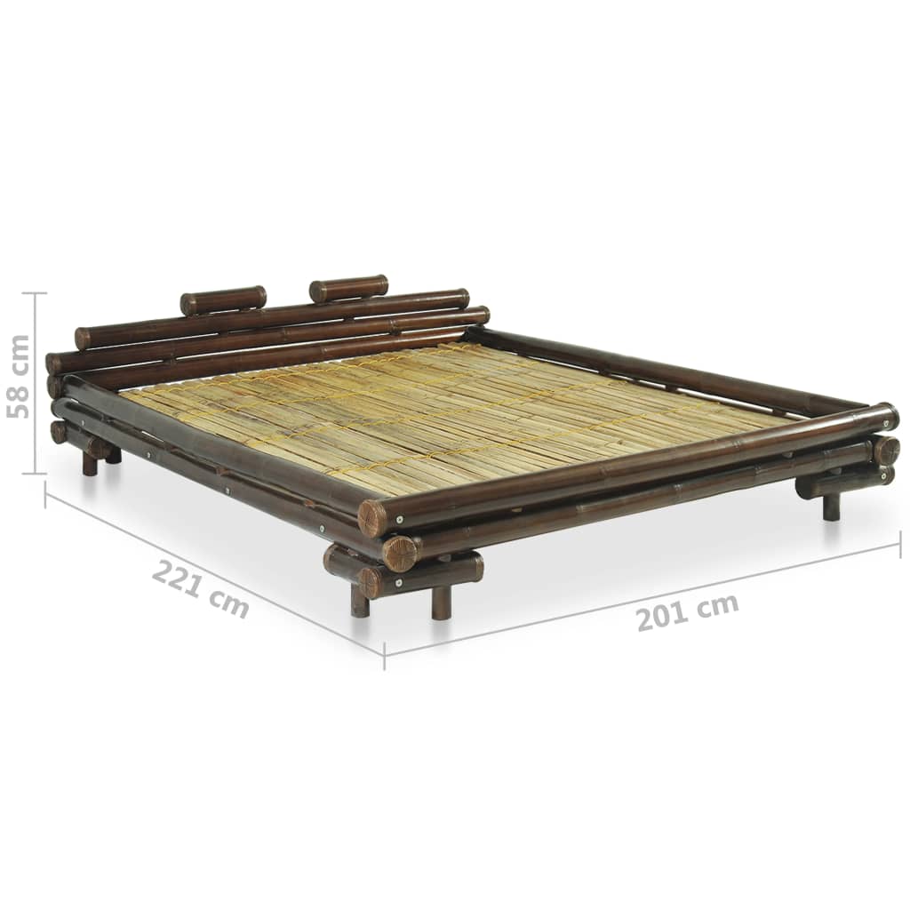 vidaXL sengestel mørkebrun bambus 180 x 200 cm