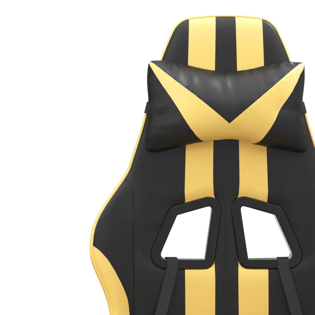 vidaXL gamingstol kunstlæder sort guldfarvet