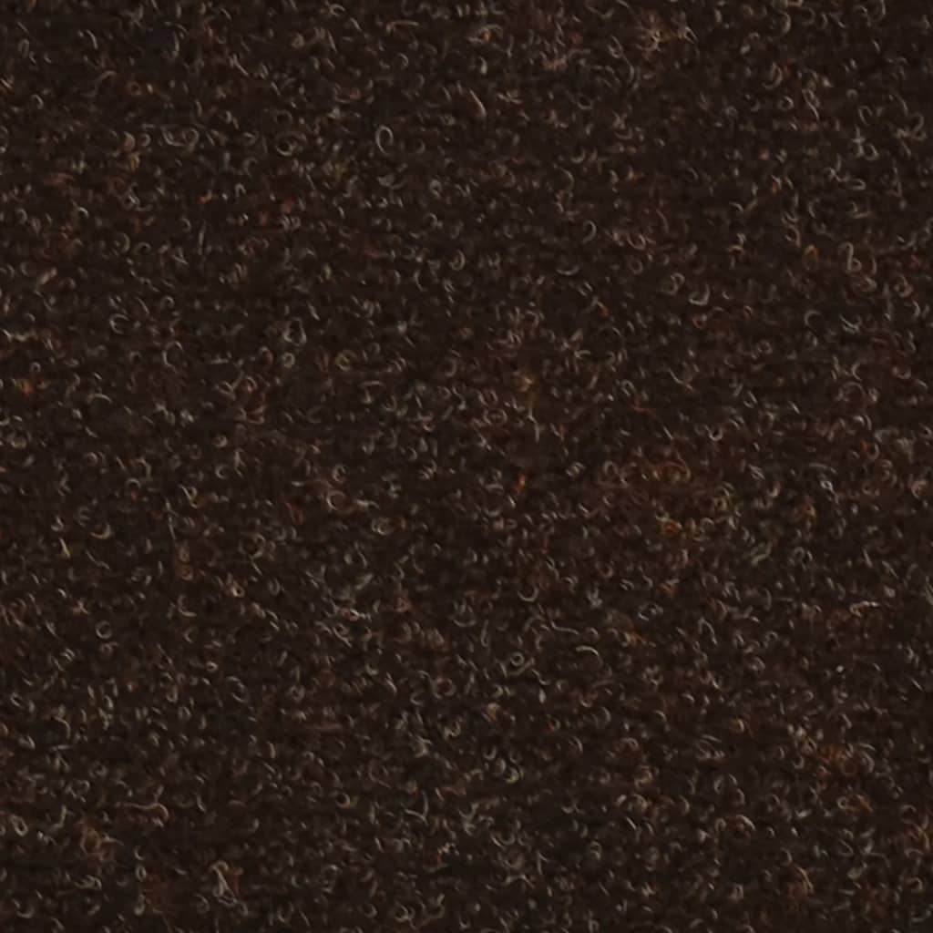 vidaXL selvklæbende trappemåtter 10 stk. 56x17x3 cm tuftet brun