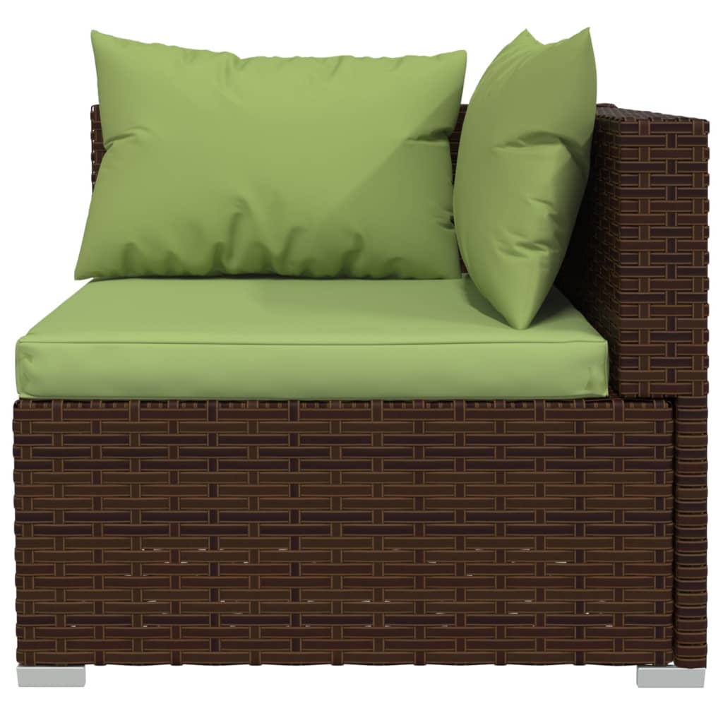 vidaXL 2-personers sofa med hynder polyrattan brun
