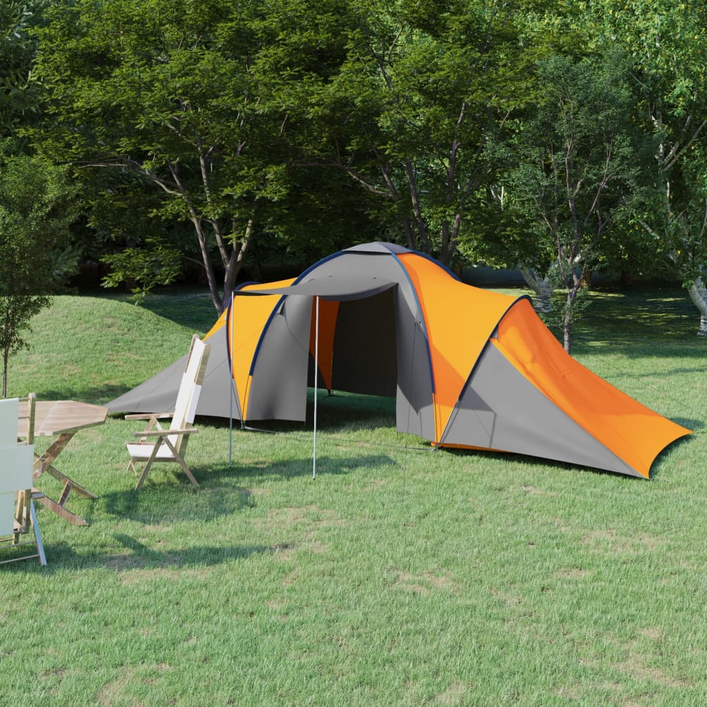 vidaXL telt 6-personers grå og orange