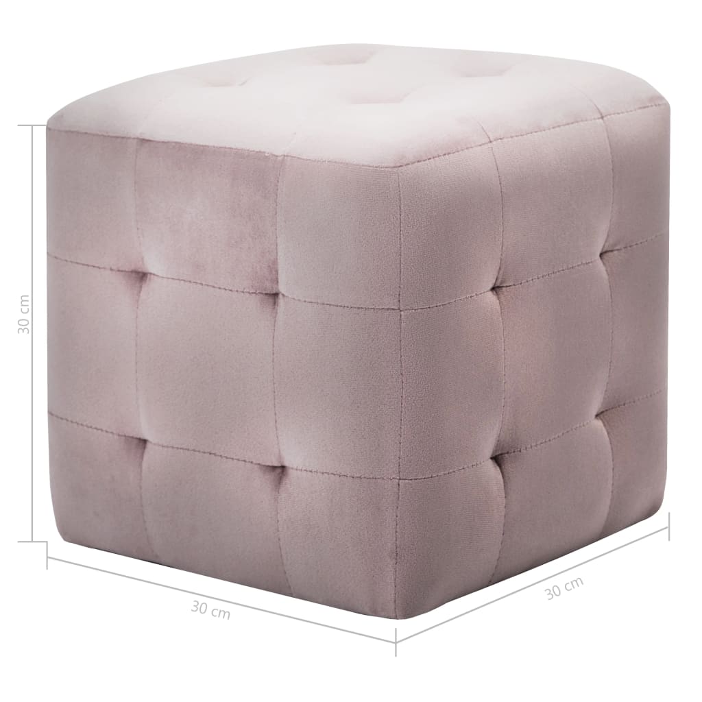 vidaXL sengeskabe 2 stk. 30 x 30 x 30 cm fløjlsstof pink