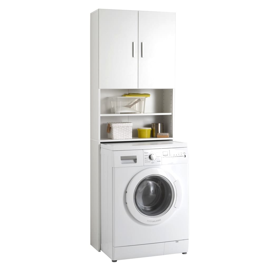 FMD vaskemaskineskab med opbevaringsplads hvid