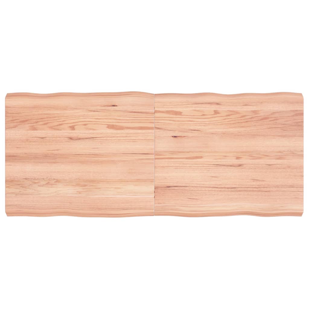 vidaXL bordplade 140x60x(2-6) cm naturlig kant behandlet træ lysebrun