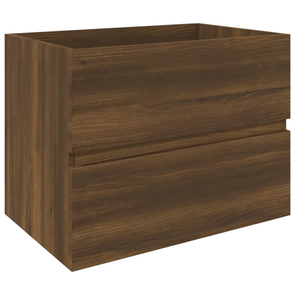 vidaXL badeværelsesskab 60x38,5x45cm konstrueret træ brun egetræsfarve