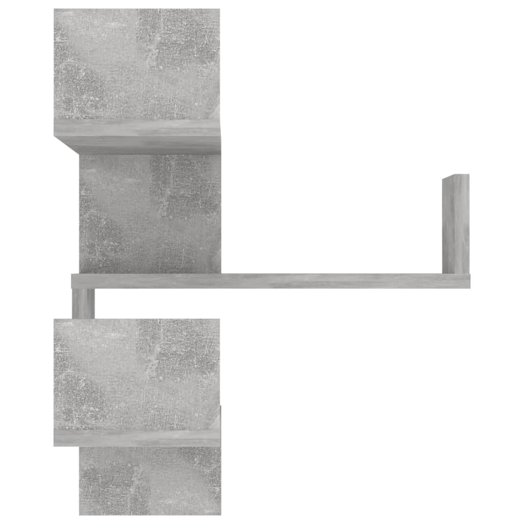 vidaXL væghængt hjørnehylde 40x40x50 cm konstrueret træ betongrå