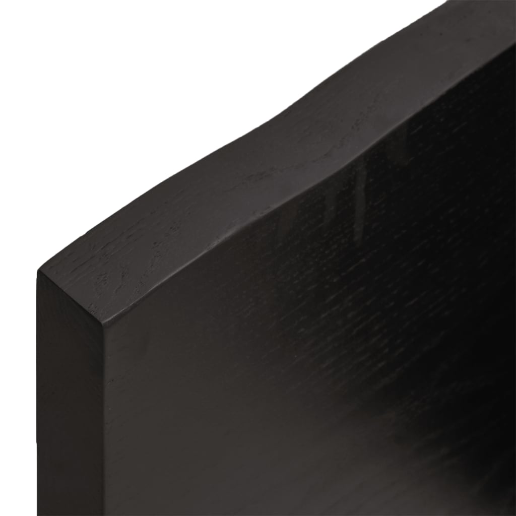 vidaXL bordplade 100x50x(2-4) cm naturlig kant behandlet træ mørkebrun