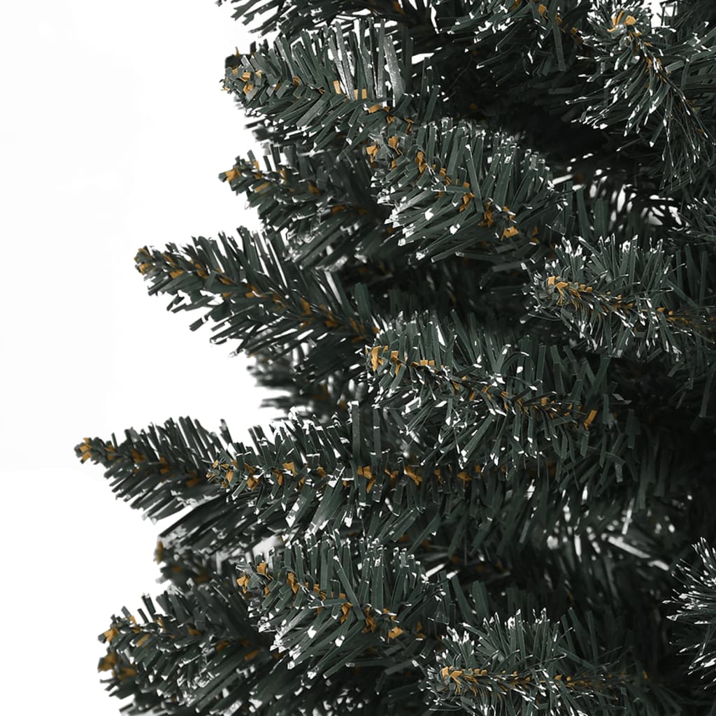 vidaXL kunstigt smalt juletræ med juletræsfod 210 cm PVC grøn
