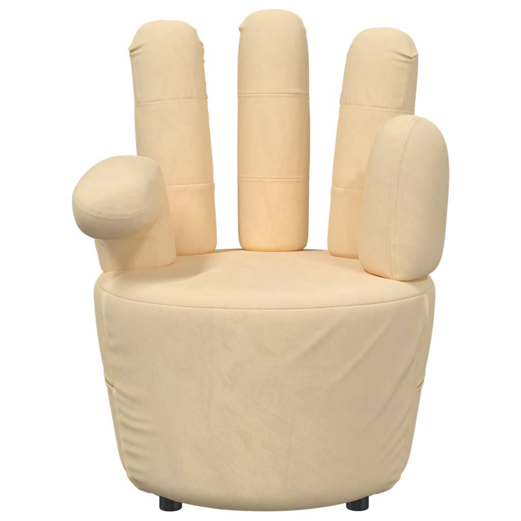vidaXL stol håndformet fløjl cremefarvet