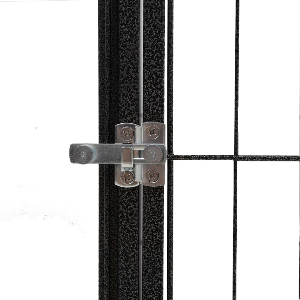 vidaXL hundegård 100x50 cm 4 paneler pulverlakeret stål sort