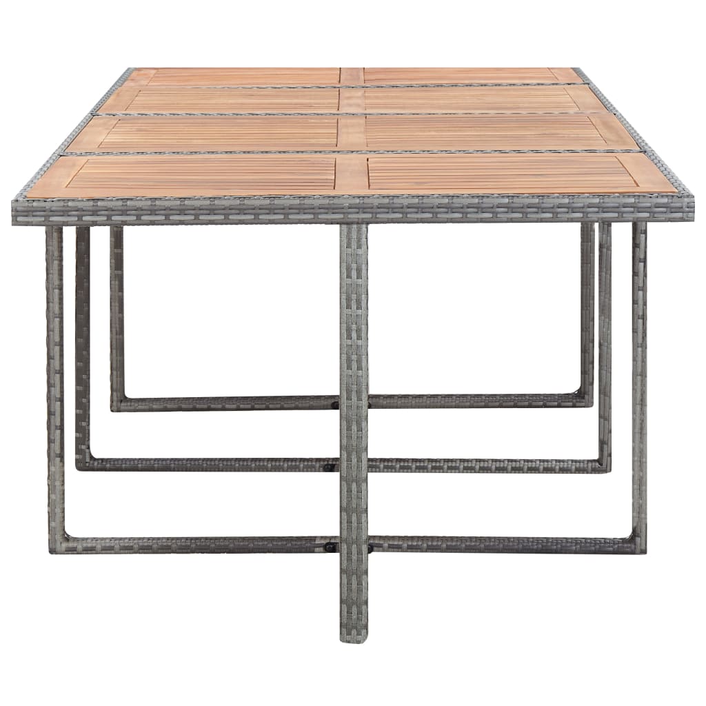 vidaXL udendørs spisebordssæt 13 dele polyrattan og akacietræ grå