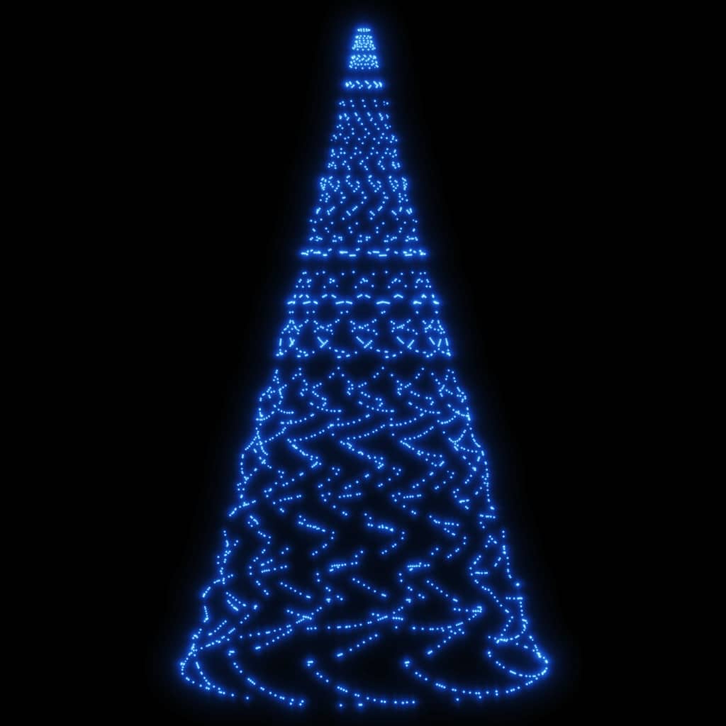 vidaXL juletræ til flagstang 1400 LED'er 500 cm blåt lys