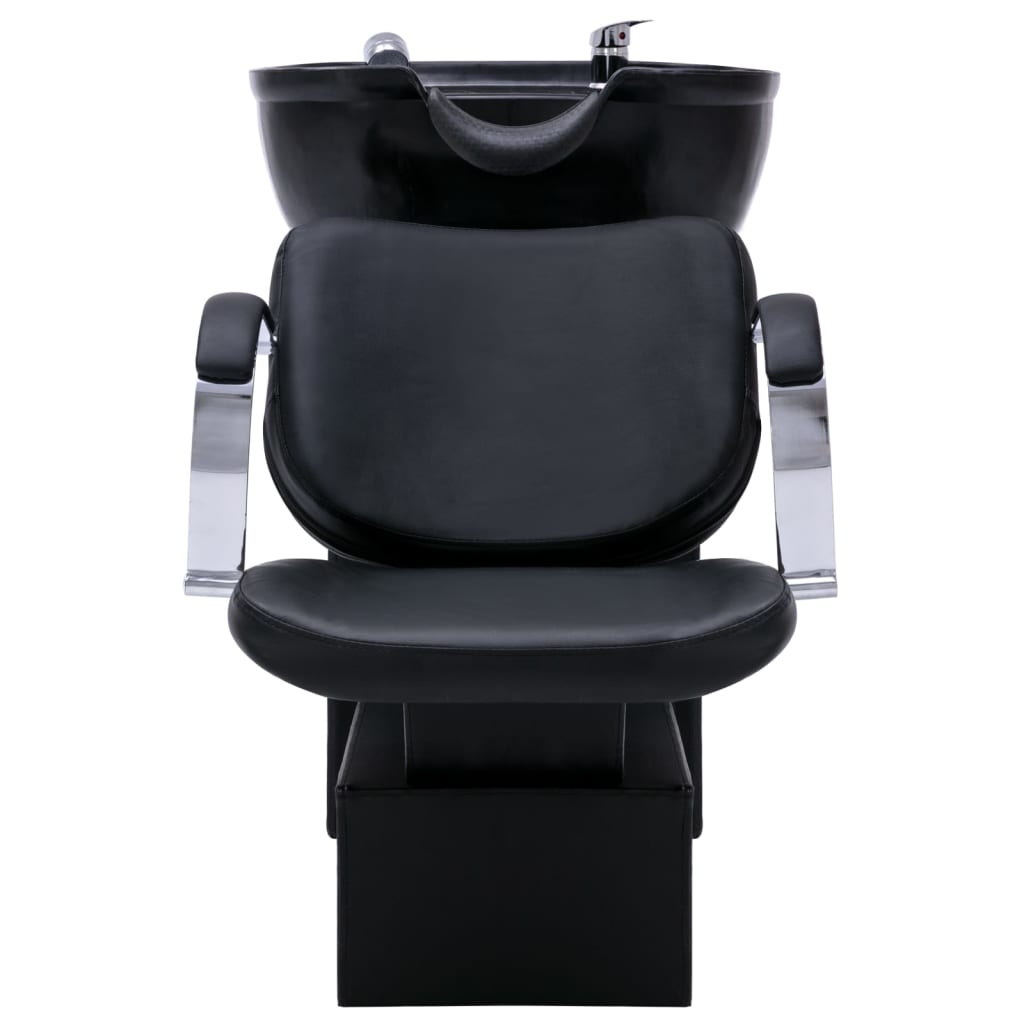 vidaXL frisørstol med vask 137x59x82 cm kunstlæder sort