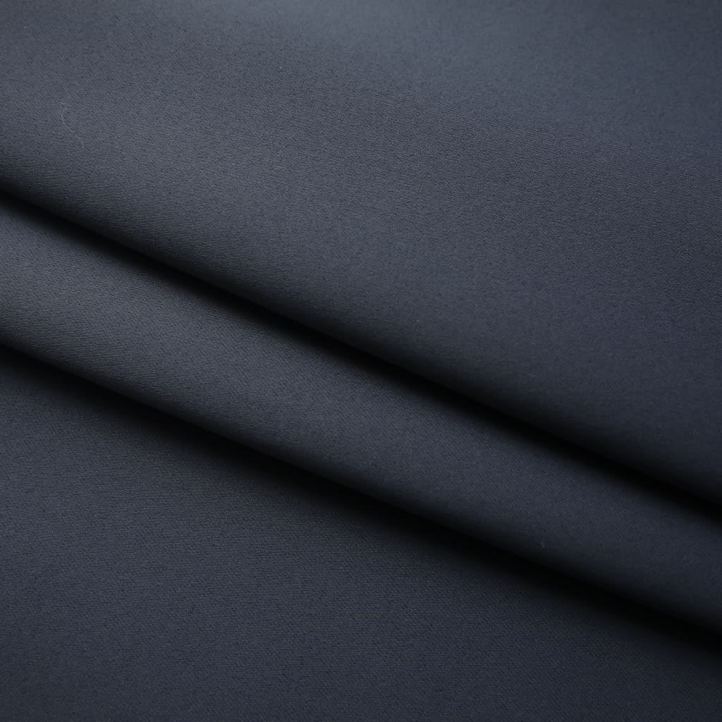 vidaXL mørklægningsgardiner med kroge 2 stk. 140 x 245 cm antracitgrå