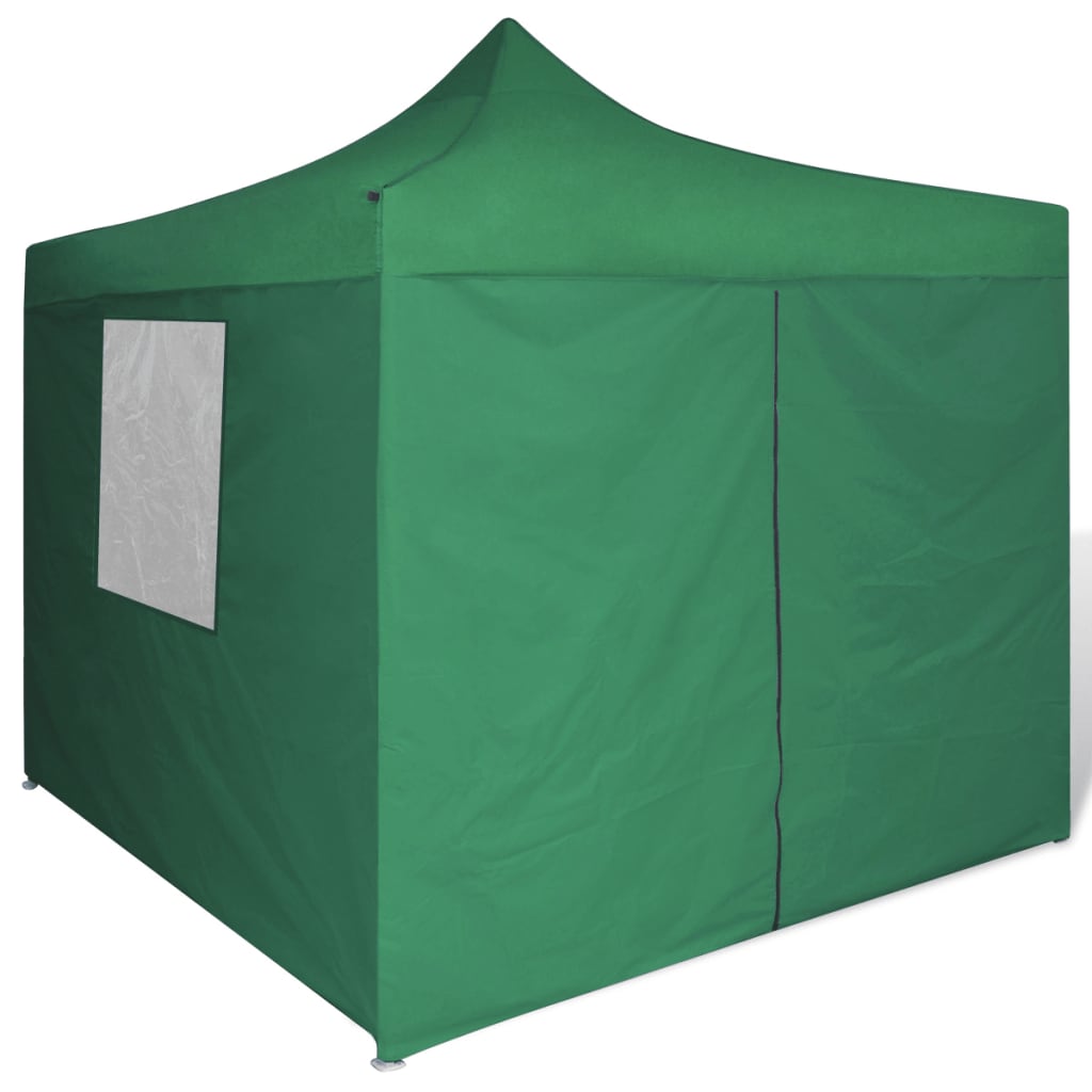 vidaXL sammenfoldeligt telt med 4 vægge 3 x 3 m grøn