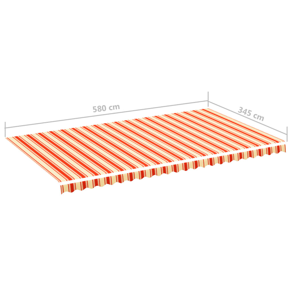 vidaXL udskiftningsdug til markise 6x3,5 m gul og orange