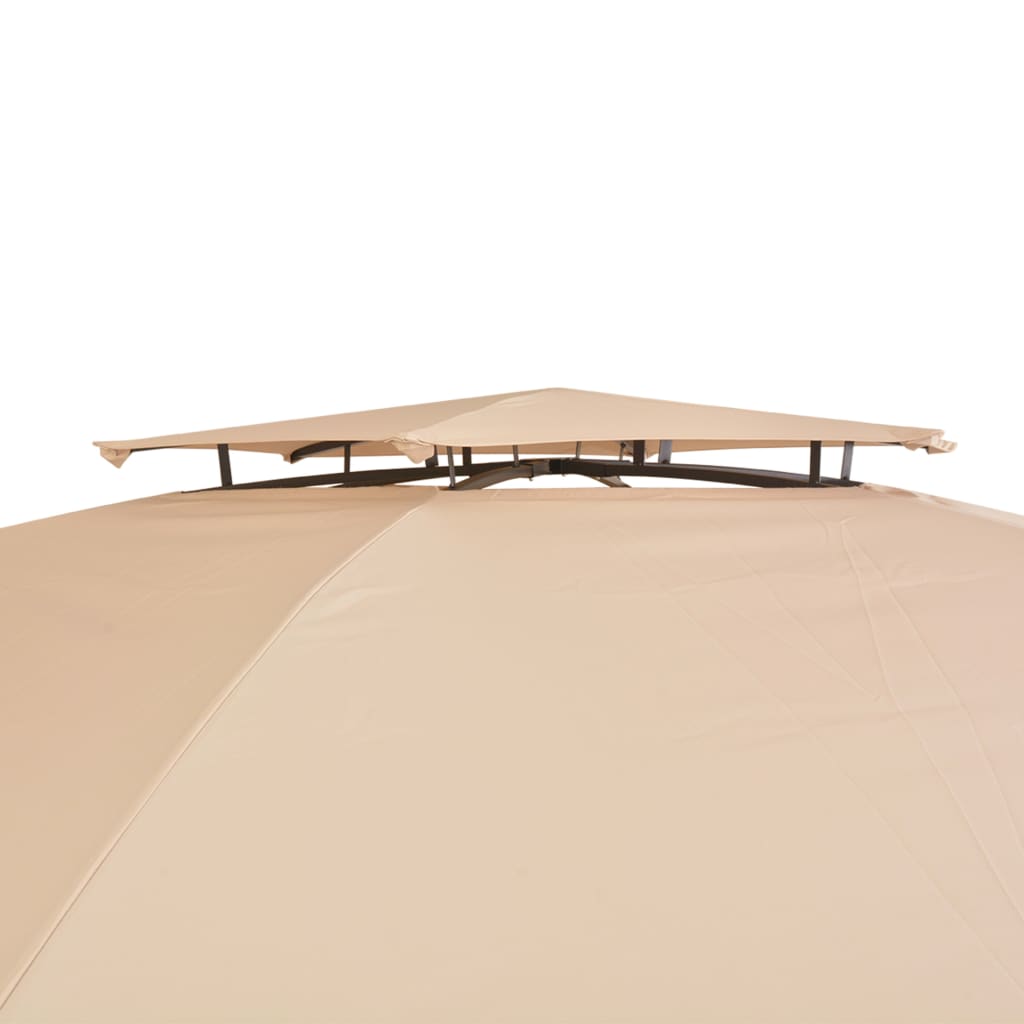 vidaXL havepavillon med gardiner sekskantet 360x265 cm