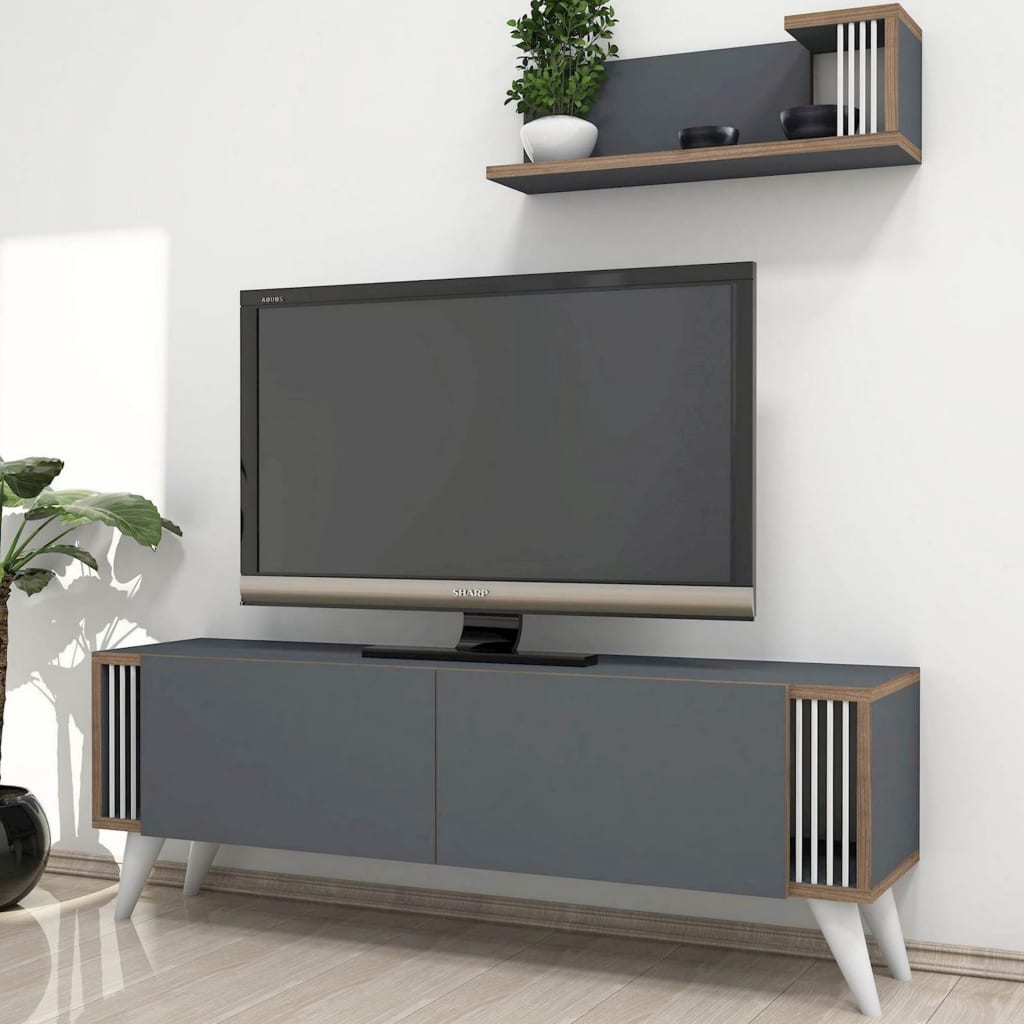 Homemania tv-bord Nicol 120x31x42 cm antracitgrå