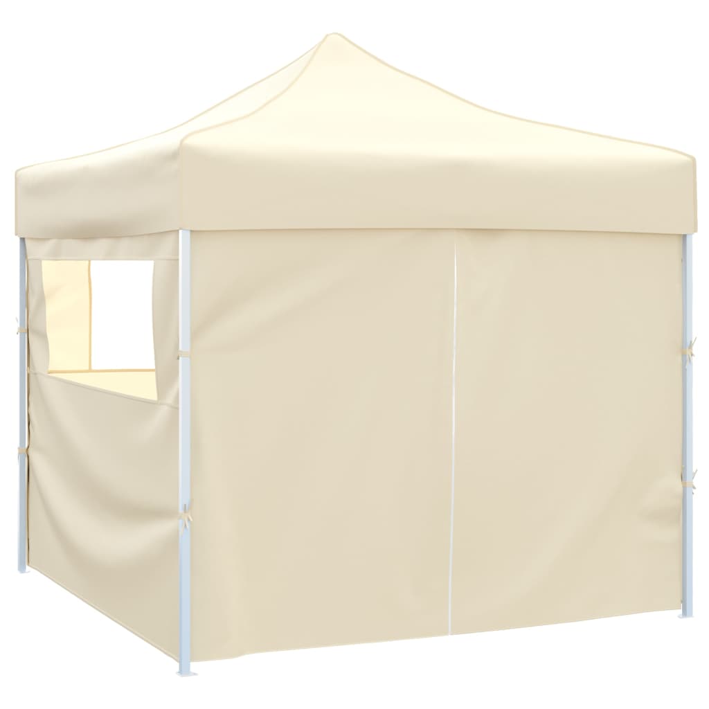 vidaXL foldbart telt cremefarvet 3 x 3 m med 4 vægge