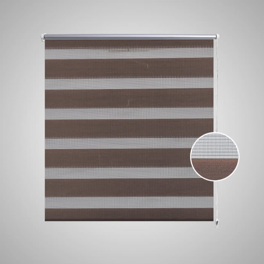 Rullegardin i zebradesign 120 x 175 cm kaffefarvet