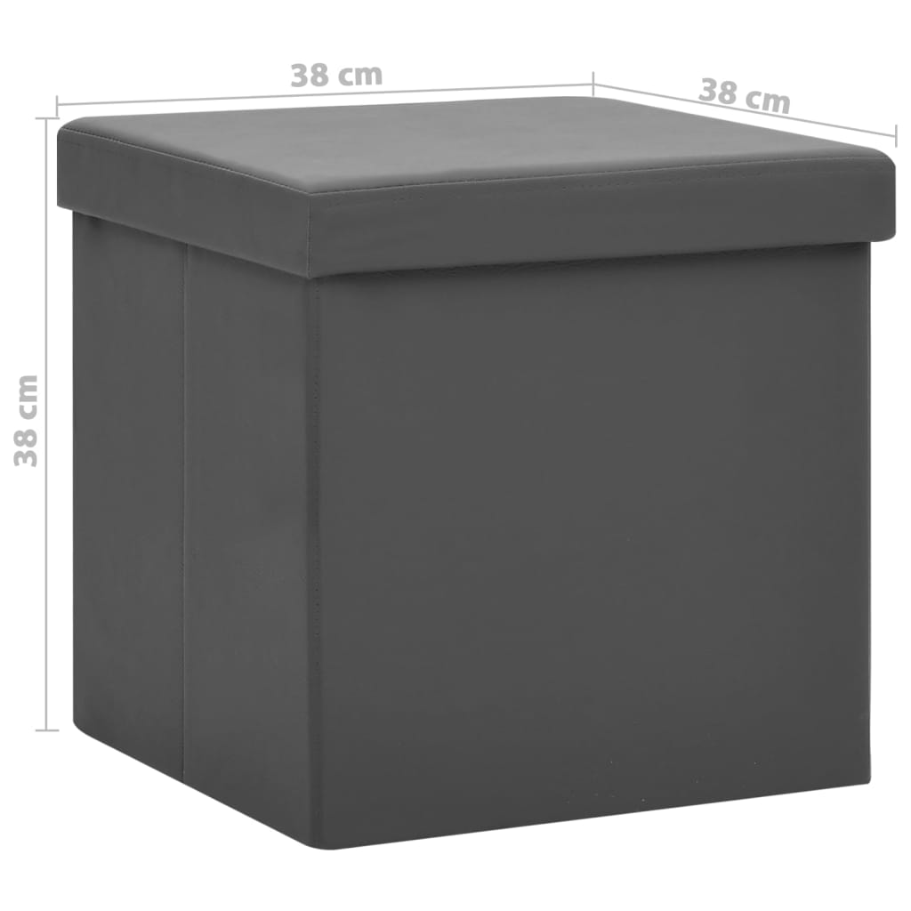 vidaXL foldbare opbevaringspuffer 2 stk. PVC grå