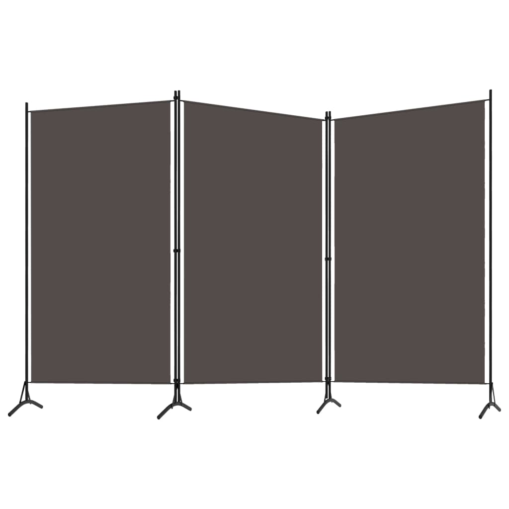 vidaXL 3-panels rumdeler 260 x 180 cm antracitgrå