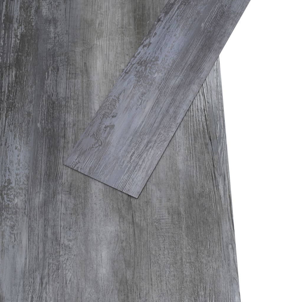 vidaXL selvklæbende gulvbrædder 4,46 m² 3 mm PVC skinnende grå