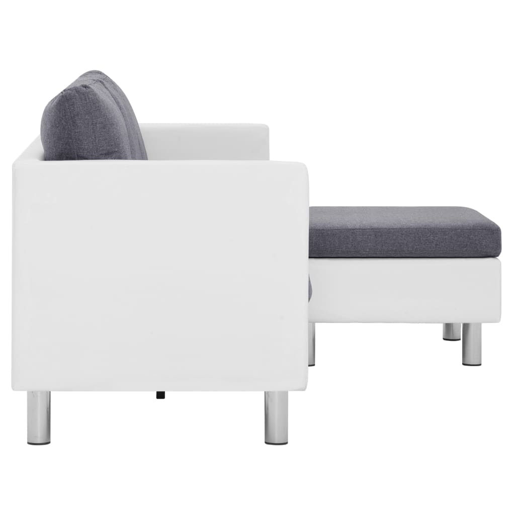 vidaXL 3-personers sofa med hynder kunstlæder hvid