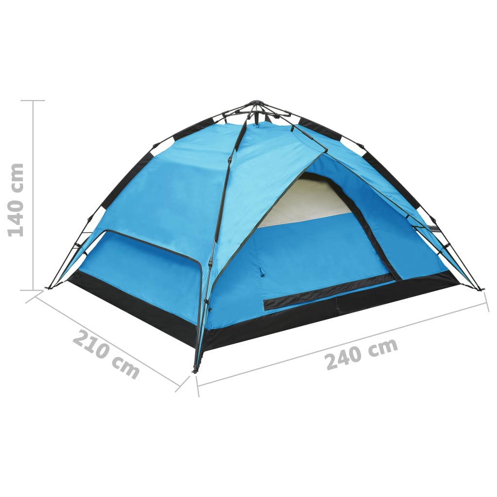 vidaXL pop-up campingtelt 2-3 personer 240x210x140 cm blå