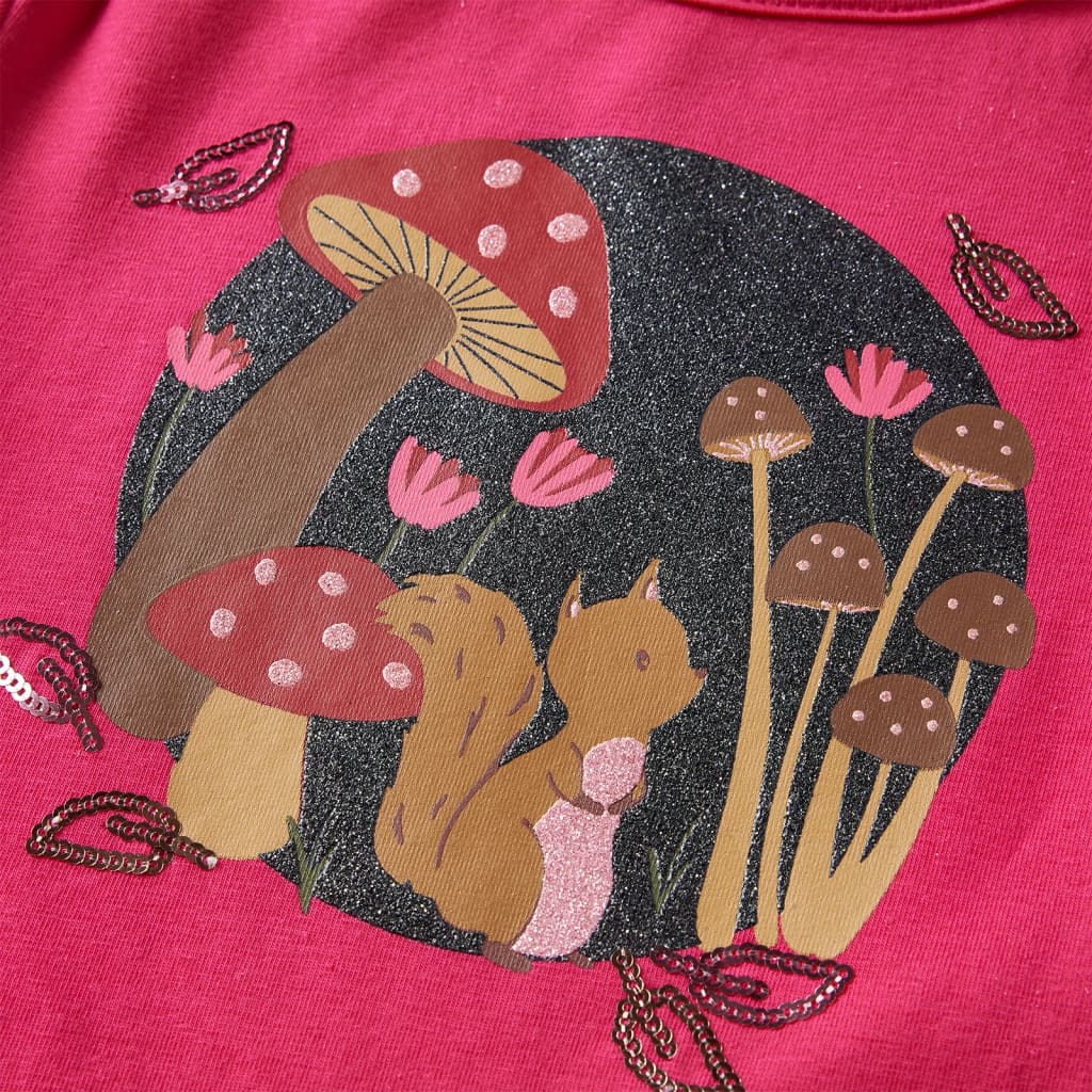 Langærmet T-shirt til børn str. 92 pink