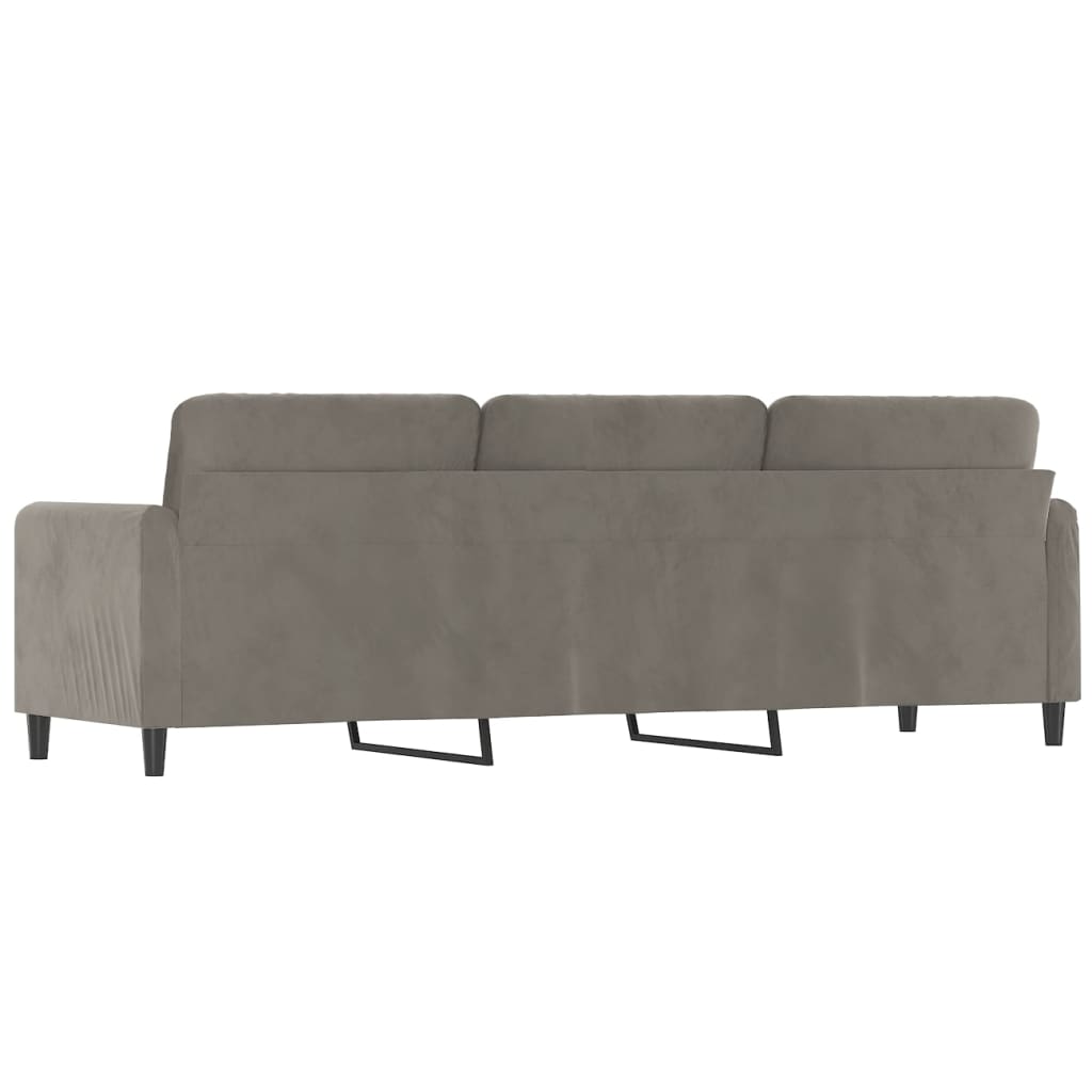 vidaXL 3-personers sofa 210 cm fløjl lysegrå