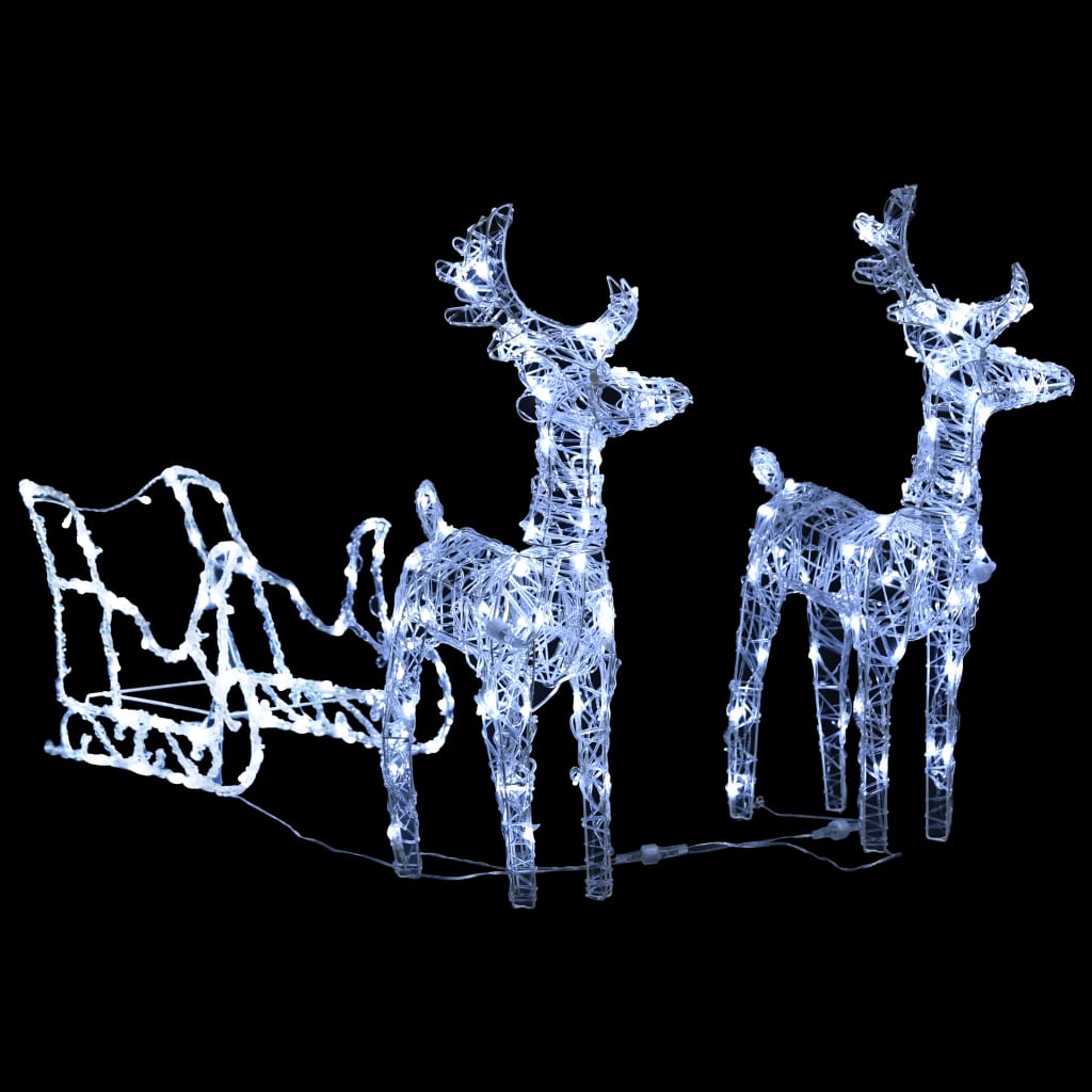 vidaXL rensdyr og kane 240 LED'er juledekoration akryl