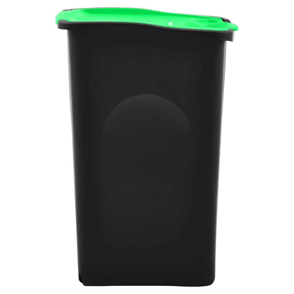 vidaXL affaldsspand med hængslet låg 50 l sort og grøn